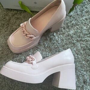 Baby pink loafers